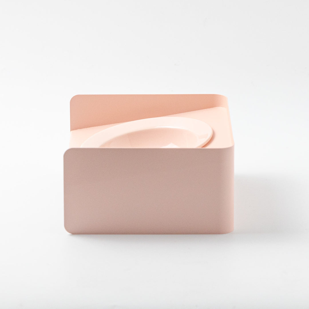 頸椎保護 陶器フードボウルとメタルスタンド|ピンク