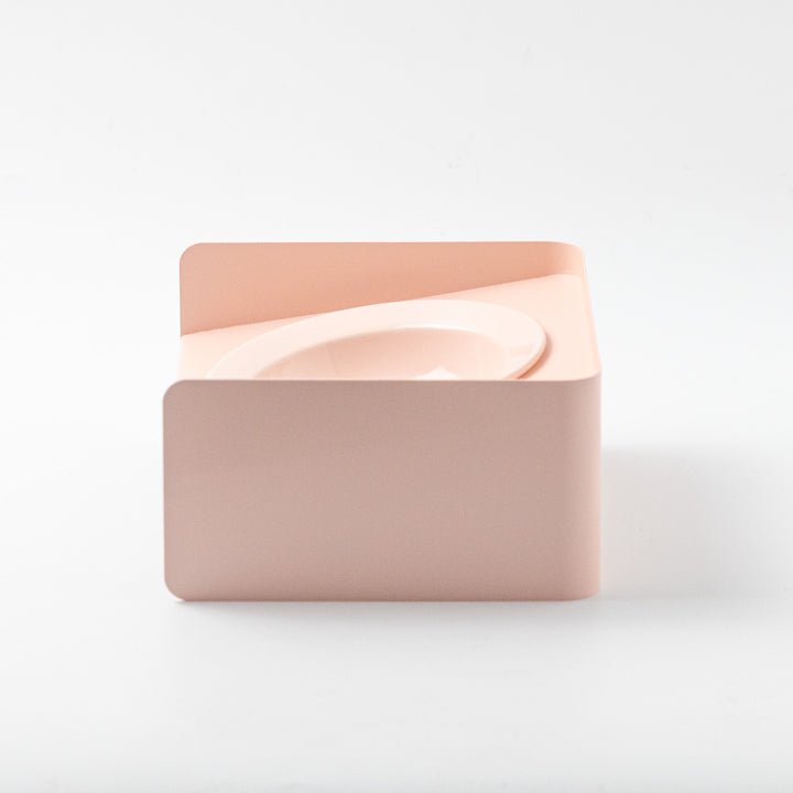 頸椎保護 陶器フードボウルとメタルスタンド|ピンク